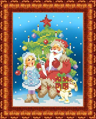 Дед Мороз и Снегурочка КБЛ 5010.Основа на габардине для вышивки бисером и крестом