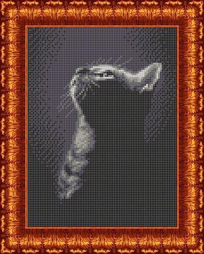 Котёнок в ночи  КБЖ 4025.Основа на габардине для вышивки бисером и крестом