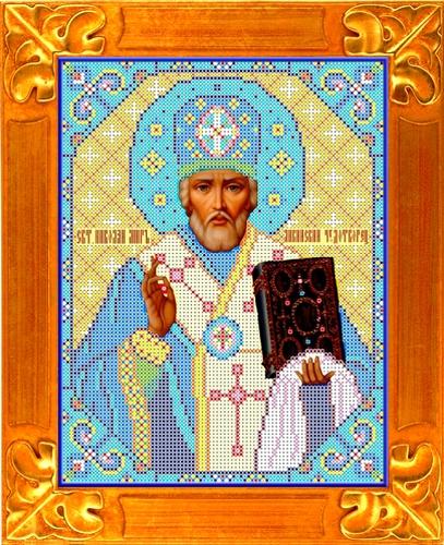 Святой Николай КБИ - 4025.Основа на габардине для вышивки бисером и крестом
