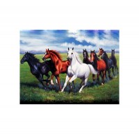 FY338 Каролинка Табун лошадей.Алмазная мозаика с квадратными стразами 40х30см